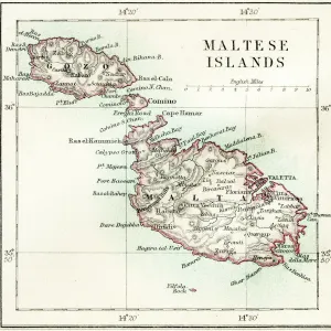 Maltese islands map 1883