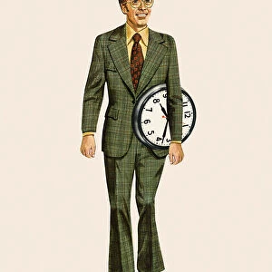 Man Holding a Clock