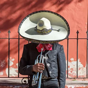 Man with trumpet from Mariachi group, Mexico