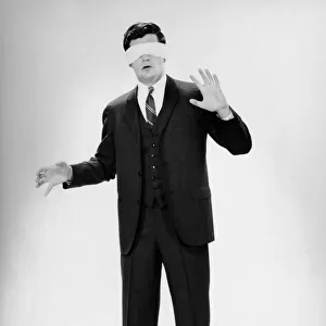 Man wearing a blindfold
