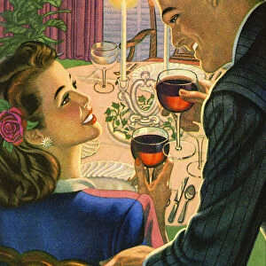 Man and Woman on a Dinner Date