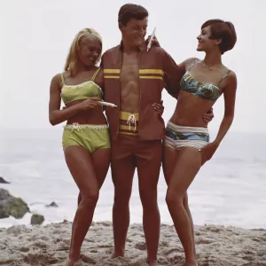 1966 Beach Scene Print