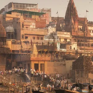 Manikarnika Ghat, in Varanasi, India Manikarnika Ghat, in Varanasi, India