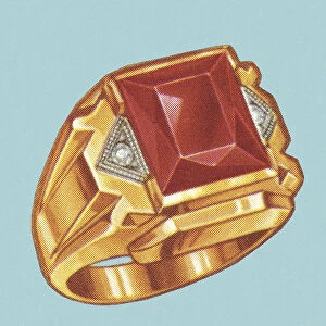 Mans Red Stone Ring