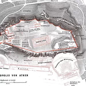 Map of the Acropolis in Athens