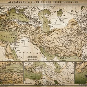 Map of Alexanders empire and conquests