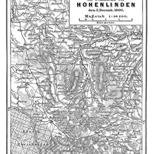 Map of The Battle of Hohenlinden, fought on 3 December 1800, during the French Revolutionary Wars