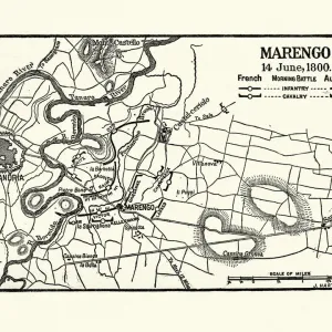 Vintage Map Print of Marengo Battlefield Vintage Map Print of Marengo Battlefield