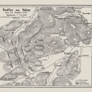 Battle of Valmy Map Print Battle of Valmy Map Print