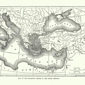 Map of the Byzantine Empire in the 9th Century