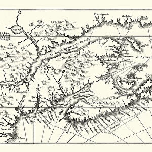Map of Canada and Nova Scotia, 17th Century