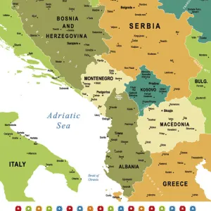 Map of Central Balkan Region