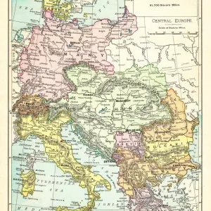 1895 Rand-McNally Map of Central Europe Print 1895 Rand-McNally Map of Central Europe Print