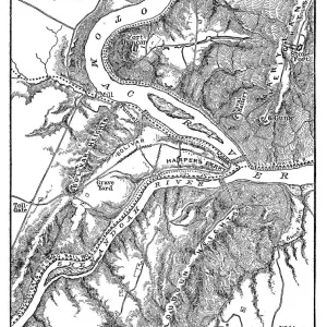 Map of the defenses and approaches of Harpers Ferry during the American Civil War