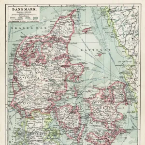 Map of Denmark 1900