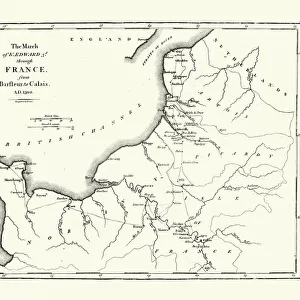 Map of Edward III route through France