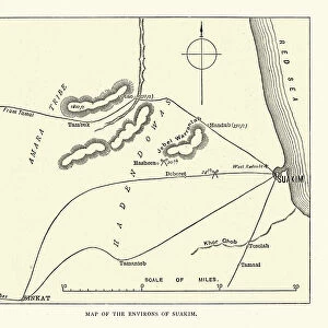 Map of the environs of Suakin, Sudan, Mahdist War, 19th Century