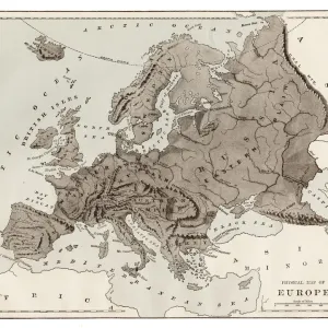 1889 European Map Print 1889 European Map Print