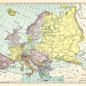 1895 Rand-McNally Map of Europe Print 1895 Rand-McNally Map of Europe Print
