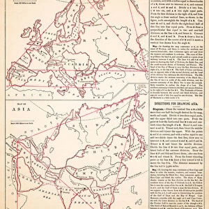 Map of Europe and asia 1883