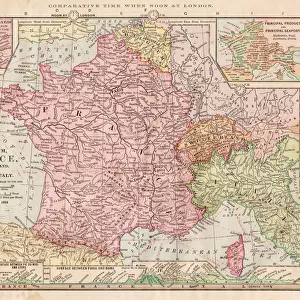 Map of France 1886