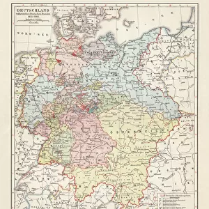 Map of the German Confederation (1815-1866), lithograph, published in 1897