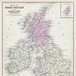 Map of Great Britain and Ireland 1877