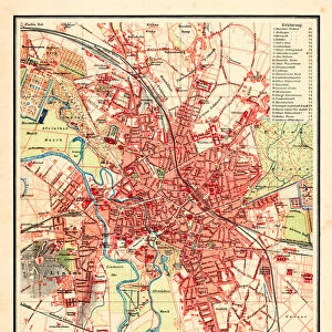 Map of Hannover Germany 1898