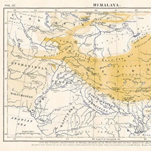 Map of the HImalayas 1883