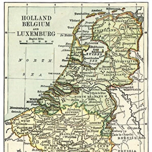 Map of Hollan and Belgium 1889