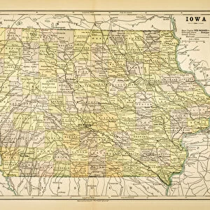 Map of Iowa 1883