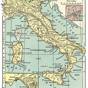 Map of Italy 1889
