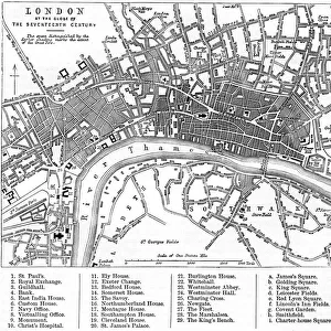 Map of London in the 17th Century