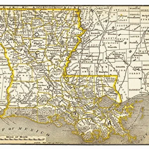 Map of Louisiana 1893