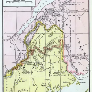 Map Of The Maine Boundary Controversy (1782 - 1842) Map Of The Maine Boundary Controversy (1782 - 1842)
