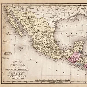 Map of Mexico and central america 1881