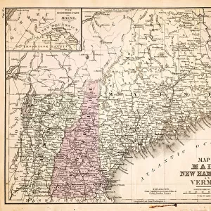 Map of New Hampshire USA 1883