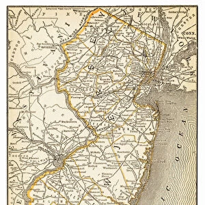 Map of New Jersey 1893
