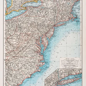 Map of north states USA 1896