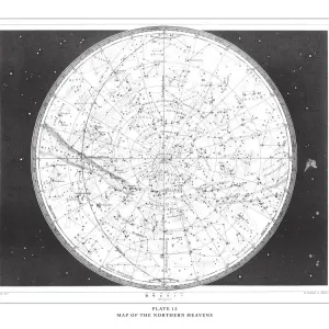 Print of Map of the Northern Heavens Engraving Print of Map of the Northern Heavens Engraving