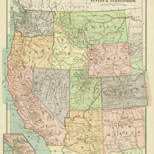 Map of the Pacific states USA 1899 Map of the Pacific states USA 1899