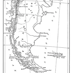 Patagonia Map Print - 1880 Engraving