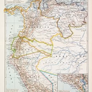 Map of Peru Ecuador Venezuela 1896