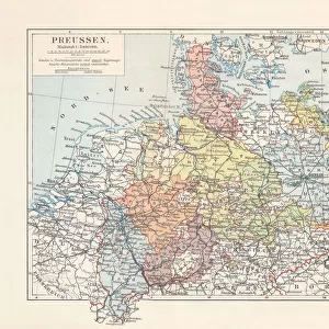 Map of Prussia (Germany), 1866 to 1918, litograph, published 1897