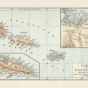 Map of Samoan islands: Savai i, Upolu, and Tutuila, lithograph, 1897