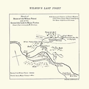 Map of the Shangani Patrol and Major Wilsons Last Stand