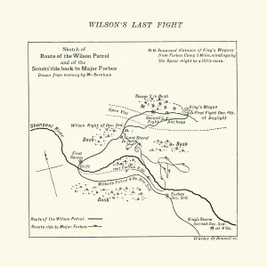 Map of the Shangani Patrol and Major Wilsons Last Stand