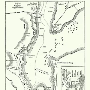 Map of the Siege of Quebec, Canada 1759