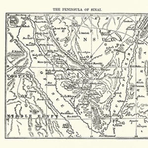 Map of the Sinai Penninsula, 1870