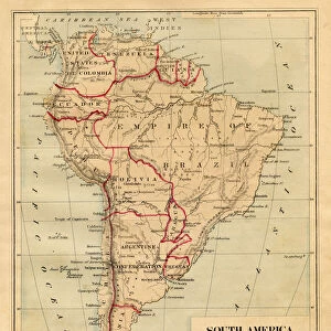 Map of South America 1876